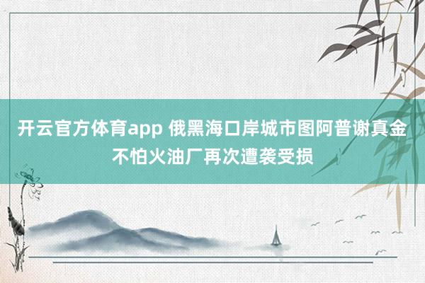 开云官方体育app 俄黑海口岸城市图阿普谢真金不怕火油厂再次遭袭受损